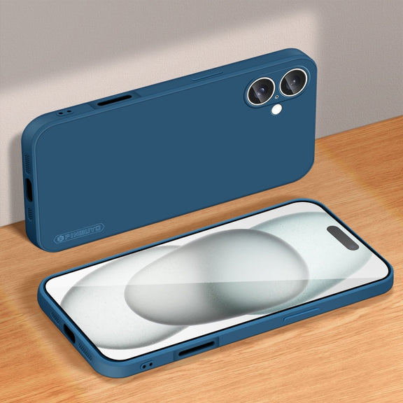 For iPhone 16 Plus PINWUYO Sense Series Liquid Silicone TPU Phone Case(Blue)