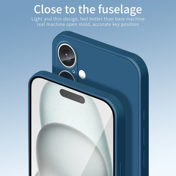 For iPhone 16 Plus PINWUYO Sense Series Liquid Silicone TPU Phone Case(Blue)