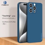 For iPhone 16 Pro Max PINWUYO Sense Series Liquid Silicone TPU Phone Case(Blue)