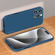 For iPhone 16 Pro Max PINWUYO Sense Series Liquid Silicone TPU Phone Case(Blue)