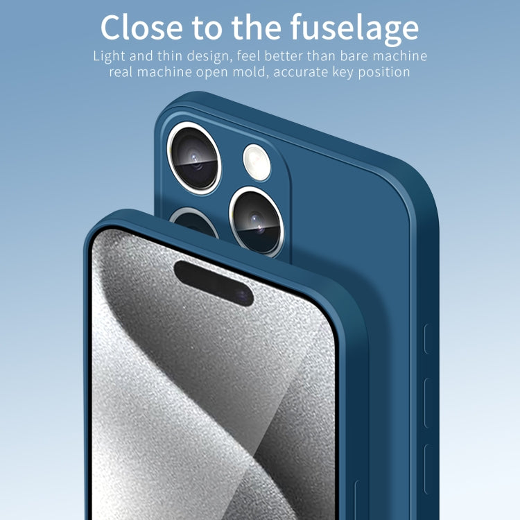 For iPhone 16 Pro Max PINWUYO Sense Series Liquid Silicone TPU Phone Case(Blue)