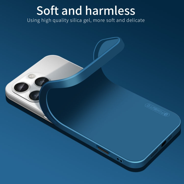 For iPhone 16 Pro Max PINWUYO Sense Series Liquid Silicone TPU Phone Case(Blue)