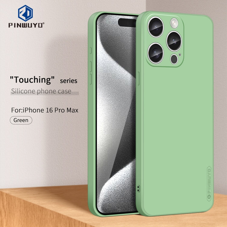 For iPhone 16 Pro Max PINWUYO Sense Series Liquid Silicone TPU Phone Case(Green)