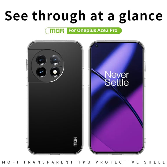 For OnePlus Ace 2 Pro MOFI Ming Series Transparent Ultra-thin TPU Phone Case(Transparent)