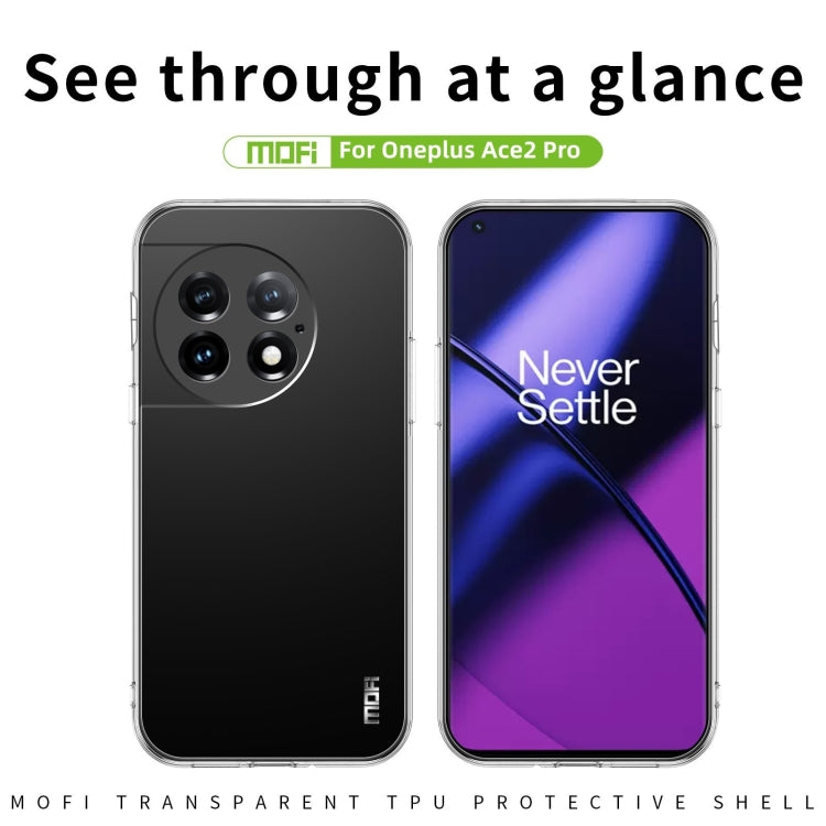 For OnePlus Ace 2 Pro MOFI Ming Series Transparent Ultra-thin TPU Phone Case(Transparent)