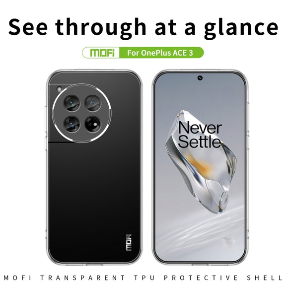 For OnePlus Ace 3 MOFI Ming Series Transparent Ultra-thin TPU Phone Case(Transparent)