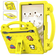 For Samsung Galaxy Tab S9 X710/X716B Handle Kickstand Children EVA Shockproof Tablet Case(Yellow)