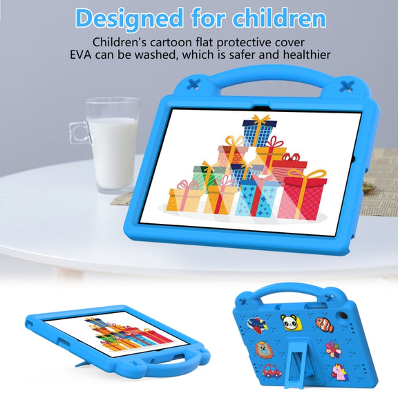For Samsung Galaxy Tab A9+ X216B Handle Kickstand Children EVA Shockproof Tablet Case(Sky Blue)