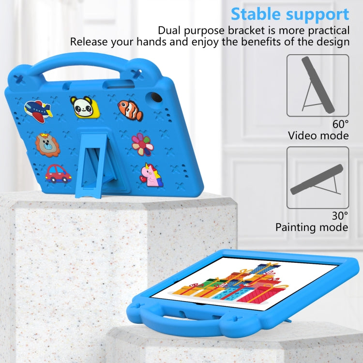 For Samsung Galaxy Tab A9+ X216B Handle Kickstand Children EVA Shockproof Tablet Case(Sky Blue)