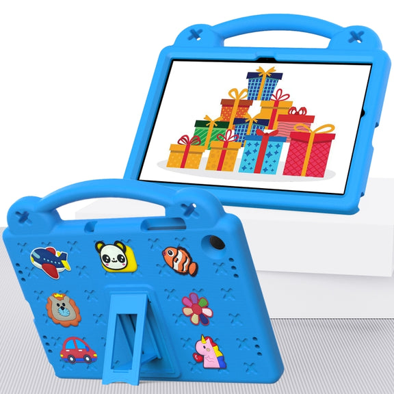 For Samsung Galaxy Tab A9+ X216B Handle Kickstand Children EVA Shockproof Tablet Case(Sky Blue)