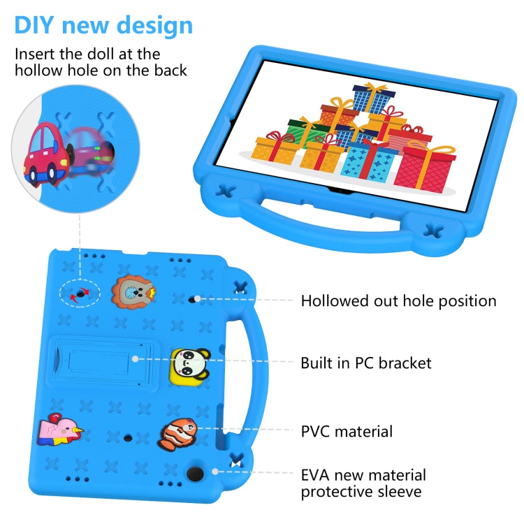For Samsung Galaxy Tab A9+ X216B Handle Kickstand Children EVA Shockproof Tablet Case(Sky Blue)