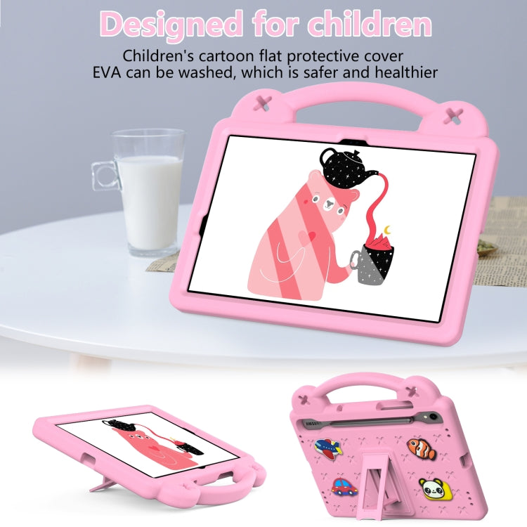 For Samsung Galaxy Tab S9 FE / X510N Handle Kickstand Children EVA Shockproof Tablet Case(Pink)