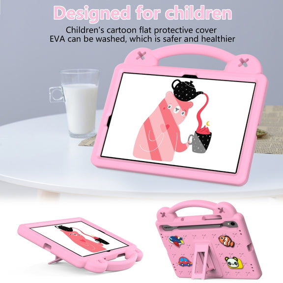 For Samsung Galaxy Tab S9 FE / X510N Handle Kickstand Children EVA Shockproof Tablet Case(Pink)