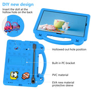For Samsung Galaxy Tab S9 FE / X510N Handle Kickstand Children EVA Shockproof Tablet Case(Sky Blue)