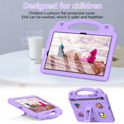 For Samsung Galaxy Tab S9 FE / X510N Handle Kickstand Children EVA Shockproof Tablet Case(Light Purple)