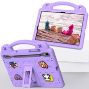 For Samsung Galaxy Tab S9 FE / X510N Handle Kickstand Children EVA Shockproof Tablet Case(Light Purple)