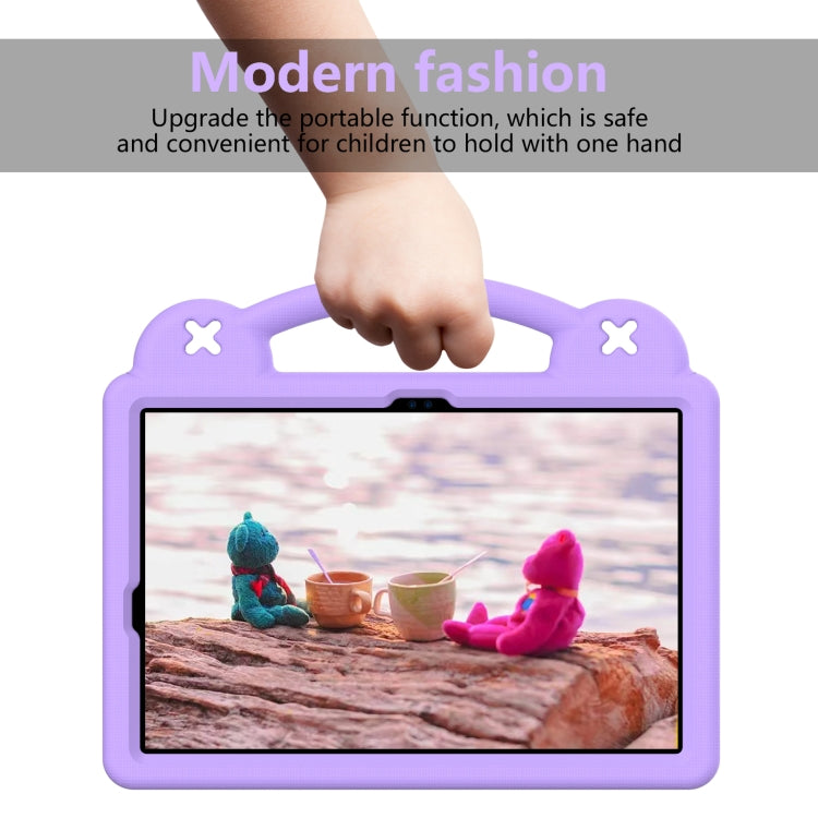 For Samsung Galaxy Tab S9 FE / X510N Handle Kickstand Children EVA Shockproof Tablet Case(Light Purple)