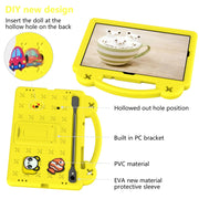 For Samsung Galaxy Tab S9 FE / X510N Handle Kickstand Children EVA Shockproof Tablet Case(Yellow)