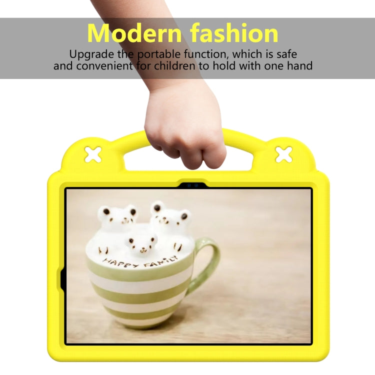 For Samsung Galaxy Tab S9 FE / X510N Handle Kickstand Children EVA Shockproof Tablet Case(Yellow)