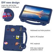 For Samsung Galaxy Tab S9 FE+ 12.4 X610N Handle Kickstand Children EVA Shockproof Tablet Case(Navy Blue)