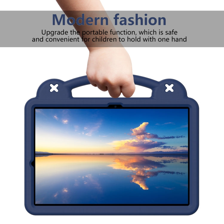 For Samsung Galaxy Tab S9 FE+ 12.4 X610N Handle Kickstand Children EVA Shockproof Tablet Case(Navy Blue)