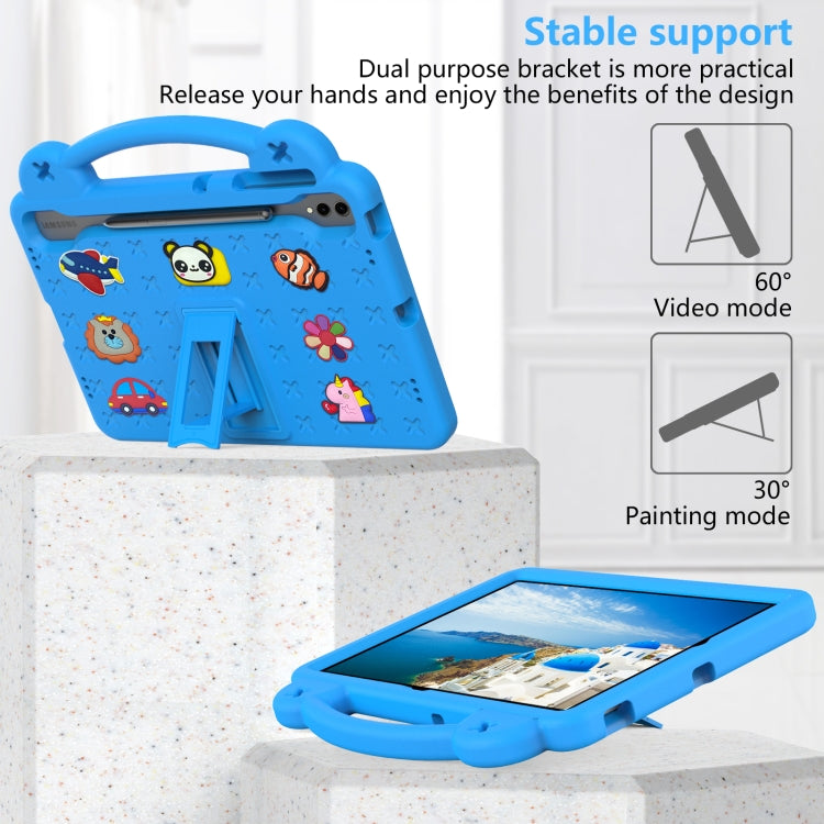 For Samsung Galaxy Tab S9+ 12.4 X810 Handle Kickstand Children EVA Shockproof Tablet Case(Sky Blue)