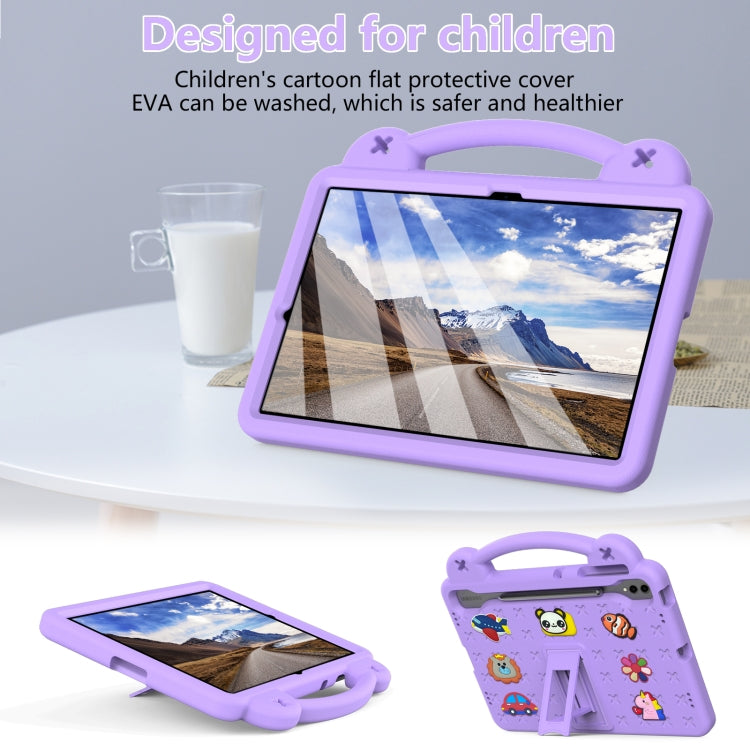 For Samsung Galaxy Tab S9+ 12.4 X810 Handle Kickstand Children EVA Shockproof Tablet Case(Light Purple)