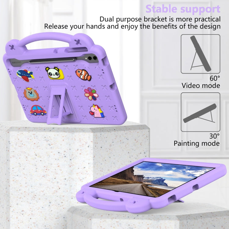 For Samsung Galaxy Tab S9+ 12.4 X810 Handle Kickstand Children EVA Shockproof Tablet Case(Light Purple)
