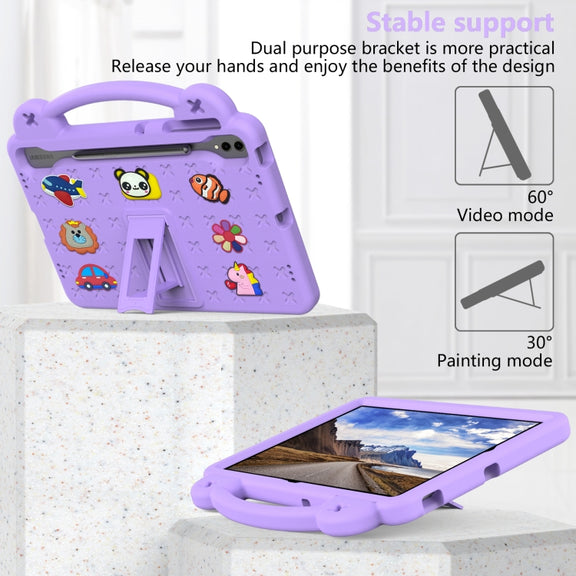 For Samsung Galaxy Tab S9+ 12.4 X810 Handle Kickstand Children EVA Shockproof Tablet Case(Light Purple)