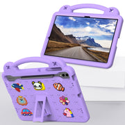 For Samsung Galaxy Tab S9+ 12.4 X810 Handle Kickstand Children EVA Shockproof Tablet Case(Light Purple)