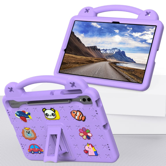 For Samsung Galaxy Tab S9+ 12.4 X810 Handle Kickstand Children EVA Shockproof Tablet Case(Light Purple)