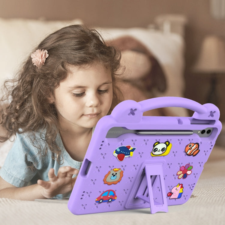 For Samsung Galaxy Tab S9+ 12.4 X810 Handle Kickstand Children EVA Shockproof Tablet Case(Light Purple)