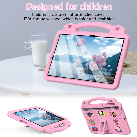 For Samsung Galaxy Tab S10+12.4 X820 Handle Kickstand Children EVA Shockproof Tablet Case(Pink)