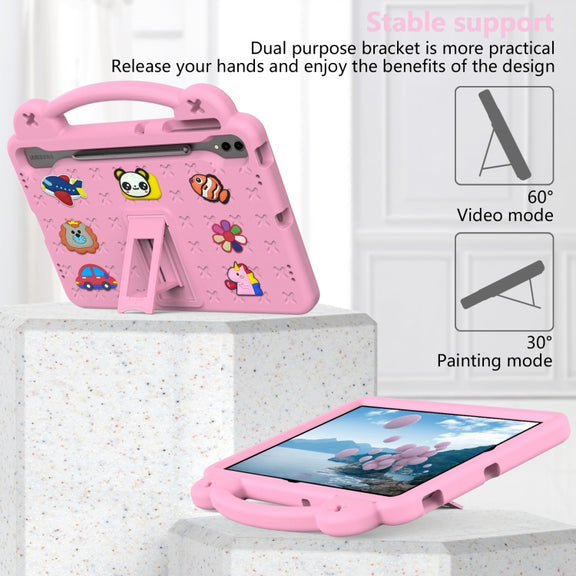 For Samsung Galaxy Tab S10+12.4 X820 Handle Kickstand Children EVA Shockproof Tablet Case(Pink)