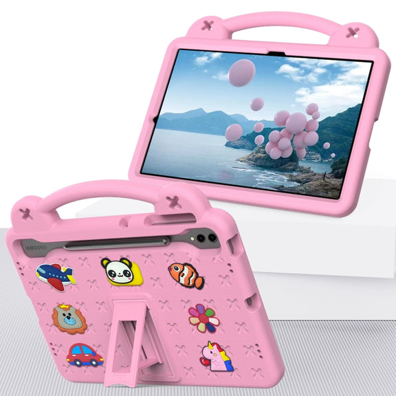 For Samsung Galaxy Tab S10+12.4 X820 Handle Kickstand Children EVA Shockproof Tablet Case(Pink)