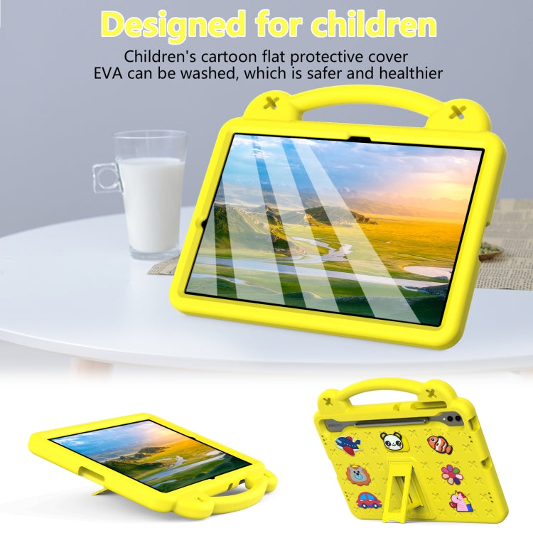 For Samsung Galaxy Tab S10+12.4 X820 Handle Kickstand Children EVA Shockproof Tablet Case(Yellow)
