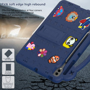 For Samsung Galaxy Tab S10+12.4 X820 Handle Kickstand Children EVA Shockproof Tablet Case(Navy Blue)