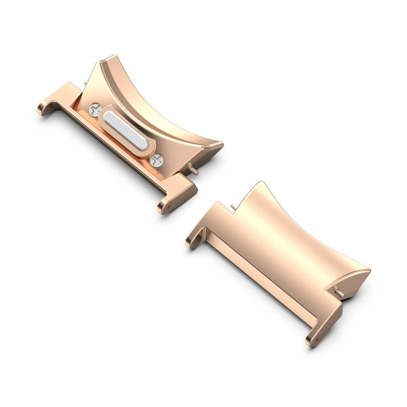 For Samsung Galaxy Watch4 / 4 Classic 46mm 20mm 1 Pair Button Style Curved Metal Watch Band Connector(Rose Gold)