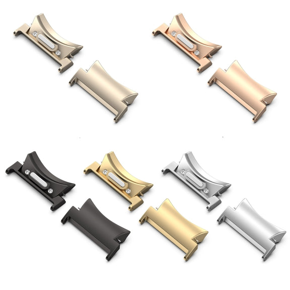 For Samsung Galaxy Watch6 / 6 Classic 20mm 1 Pair Button Style Curved Metal Watch Band Connector(Gold)