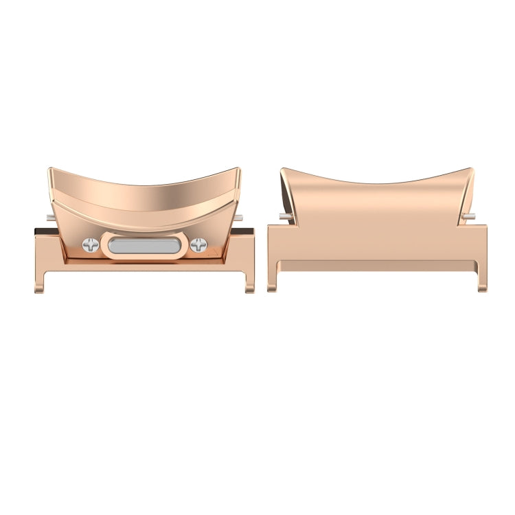 For Samsung Galaxy Watch5 / 5 Pro 22mm 1 Pair Button Style Curved Metal Watch Band Connector(Rose Gold)