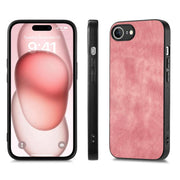 For iPhone 16e Vintage Leather PC Back Cover Phone Case(Pink)