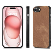 For iPhone 16e Vintage Leather PC Back Cover Phone Case(Brown)