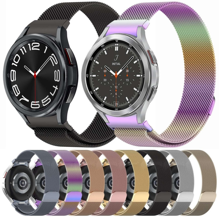 For Samsung Galaxy Watch4 / 4 Classic 46mm Button Style Milan Magnetic Metal Watch Band(Silver)