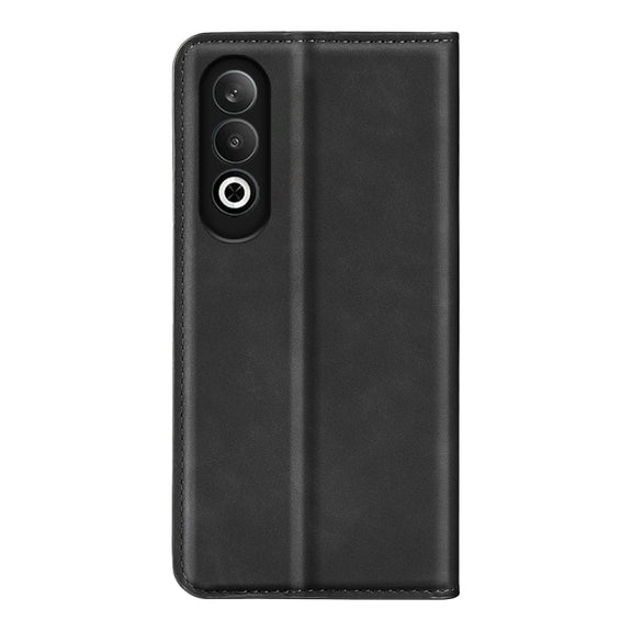 For OPPO K12 Retro-skin Magnetic Suction Leather Phone Case(Black)