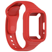 For Redmi Watch 3 Lite Integrated Fully Enclosed Silicone Watch Band(Red)