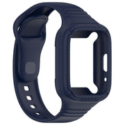 For Redmi Watch 3 Lite Integrated Fully Enclosed Silicone Watch Band(Ink Blue)