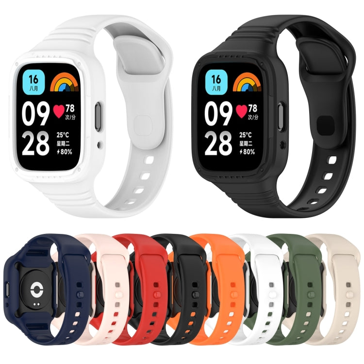 For Redmi Watch 3 Active Integrated Fully Enclosed Silicone Watch Band(Black)