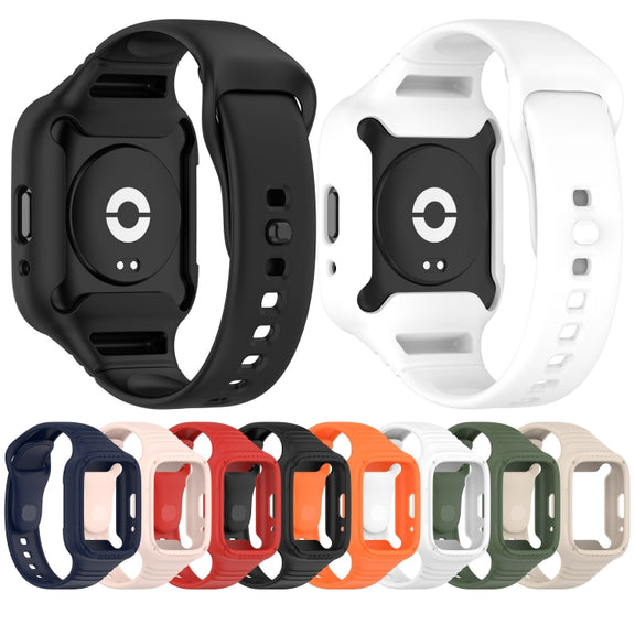 For Redmi Watch 3 Active Integrated Fully Enclosed Silicone Watch Band(Black)