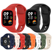 For Redmi Watch 3 Integrated Fully Enclosed Silicone Watch Band(Dark Green)