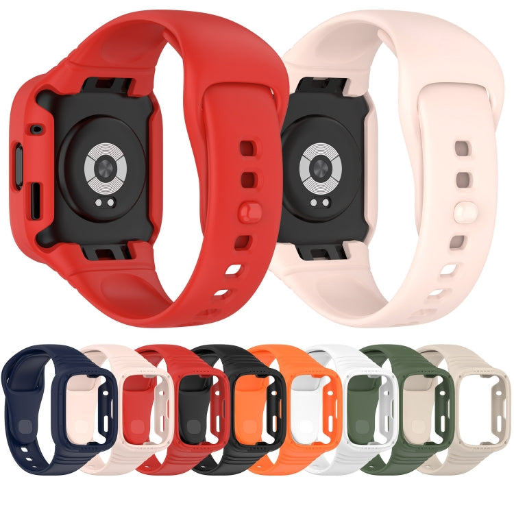 For Redmi Watch 3 Integrated Fully Enclosed Silicone Watch Band(Ivory White)